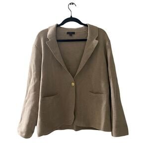 J. Crew Camille Shrunken Sweater Blazer in Heather Sand Size XXL AW687